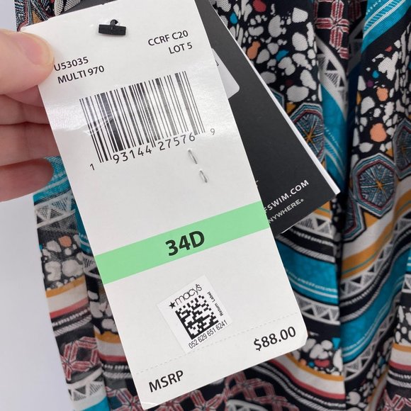 Coco Reef wild stripes tankini top size 34D NEW Fl - Picture 9 of 10